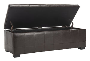 Safavieh Large Manhattan Storage Bench - Stylish Upholstered Seating With Ample Storage For Modern Living Spaces Brown HUD4200A