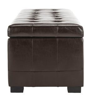 Safavieh Large Manhattan Storage Bench - Stylish Upholstered Seating With Ample Storage For Modern Living Spaces Brown HUD4200A
