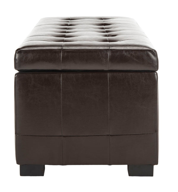 Safavieh Large Manhattan Storage Bench - Stylish Upholstered Seating With Ample Storage For Modern Living Spaces Brown HUD4200A