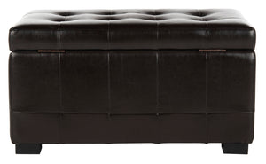 Safavieh Small Manhattan Storage Bench – Stylish And Compact Upholstered Storage Solution For Any Space Brown HUD4201A
