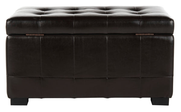 Safavieh Small Manhattan Storage Bench – Stylish And Compact Upholstered Storage Solution For Any Space Brown HUD4201A