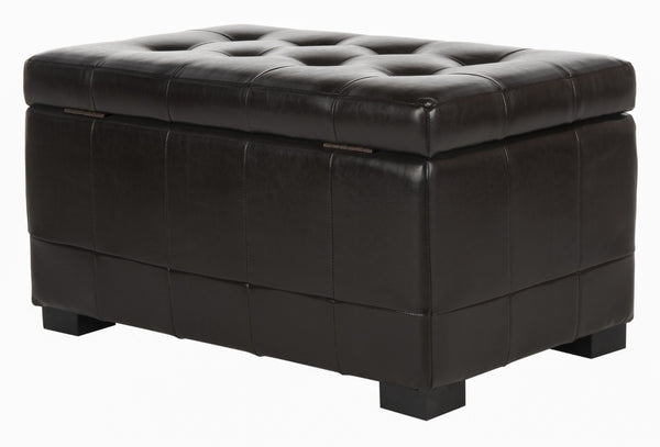 Safavieh Small Manhattan Storage Bench – Stylish And Compact Upholstered Storage Solution For Any Space Brown HUD4201A
