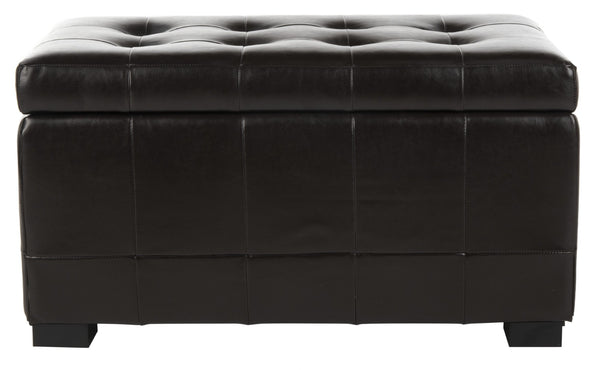 Safavieh Small Manhattan Storage Bench – Stylish And Compact Upholstered Storage Solution For Any Space Brown HUD4201A