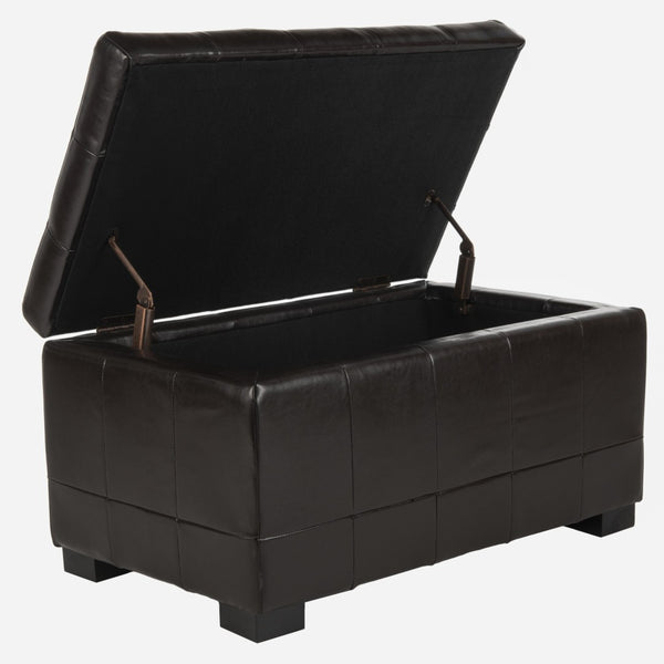 Safavieh Small Manhattan Storage Bench – Stylish And Compact Upholstered Storage Solution For Any Space Brown HUD4201A