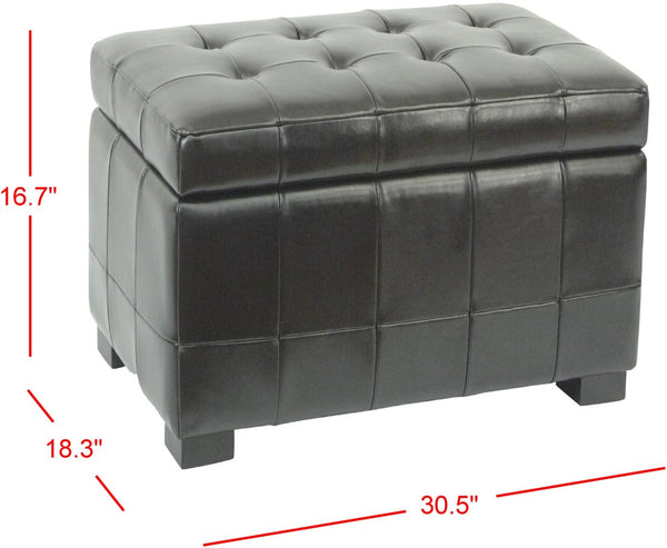 Safavieh Small Manhattan Storage Bench – Stylish And Compact Upholstered Storage Solution For Any Space Black HUD4201B