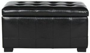 Safavieh Small Manhattan Storage Bench – Stylish And Compact Upholstered Storage Solution For Any Space Black HUD4201B