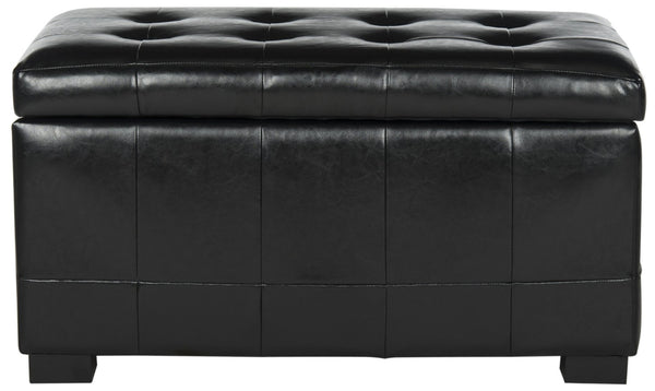 Safavieh Small Manhattan Storage Bench – Stylish And Compact Upholstered Storage Solution For Any Space Black HUD4201B