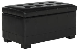 Safavieh Small Manhattan Storage Bench – Stylish And Compact Upholstered Storage Solution For Any Space Black HUD4201B