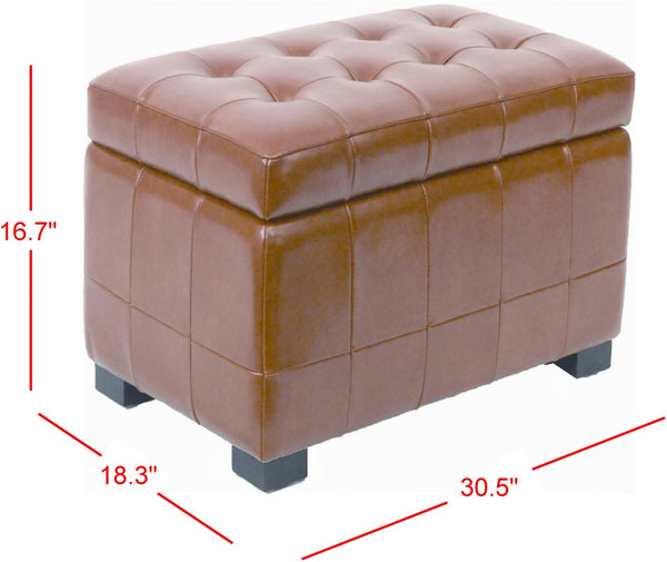 Safavieh Small Manhattan Storage Bench – Stylish And Compact Upholstered Storage Solution For Any Space Saddle HUD4201C