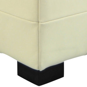 Safavieh Small Manhattan Storage Bench - Elegant Off-White Leather Ottoman With Hidden Storage & Sturdy Legs HUD4201D