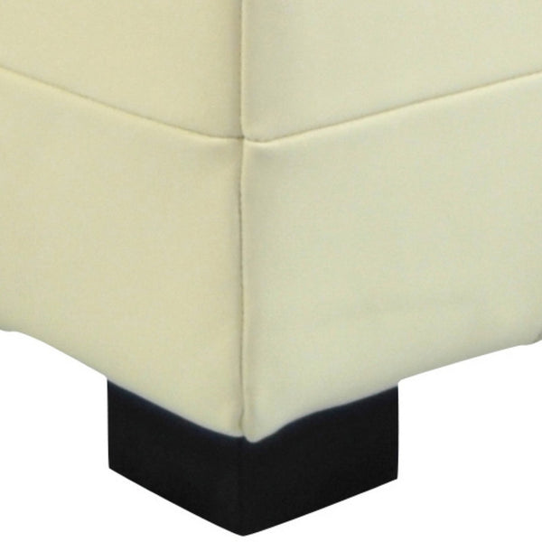 Safavieh Small Manhattan Storage Bench - Elegant Off-White Leather Ottoman With Hidden Storage & Sturdy Legs HUD4201D