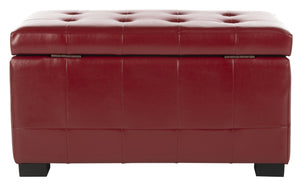 Safavieh Small Manhattan Storage Bench – Stylish And Compact Upholstered Storage Solution For Any Space Red HUD4201R