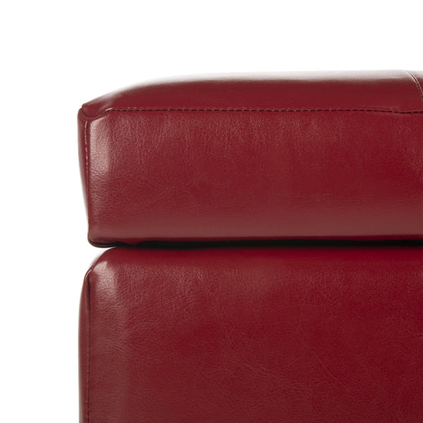 Safavieh Small Manhattan Storage Bench – Stylish And Compact Upholstered Storage Solution For Any Space Red HUD4201R