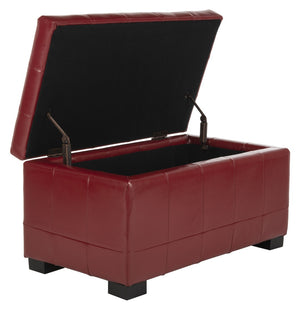 Safavieh Small Manhattan Storage Bench – Stylish And Compact Upholstered Storage Solution For Any Space Red HUD4201R