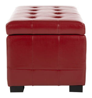 Safavieh Small Manhattan Storage Bench – Stylish And Compact Upholstered Storage Solution For Any Space Red HUD4201R