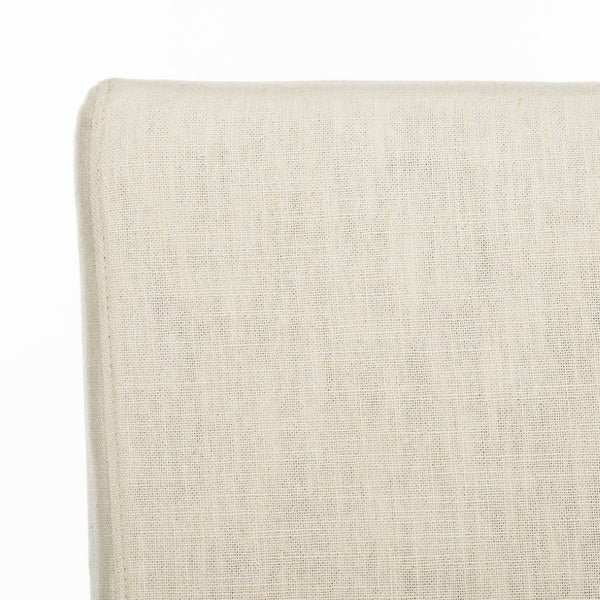 Safavieh SUZIE Slipcovered Side Chair in Chic Beige Fabric with Black Birch Legs for Dining & Home Office HUD4207A-SET2