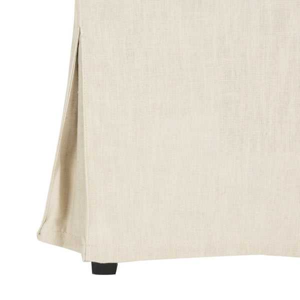 Safavieh SUZIE Slipcovered Side Chair in Chic Beige Fabric with Black Birch Legs for Dining & Home Office HUD4207A-SET2