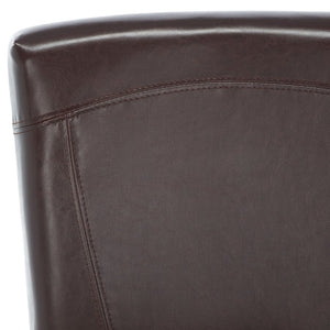 Safavieh Ken Counter Stool - Elegant Brown Bicast Leather With Classic Cherry Mahogany Frame For Comfort HUD8202A