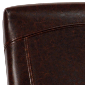 Safavieh Ken Counter Stool - Elegant Brown Bicast Leather With Classic Cherry Mahogany Frame For Comfort HUD8202A
