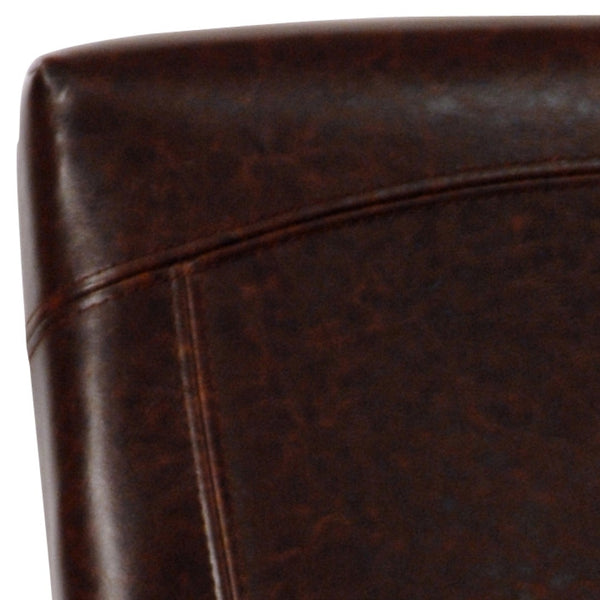 Safavieh Ken Counter Stool - Elegant Brown Bicast Leather With Classic Cherry Mahogany Frame For Comfort HUD8202A