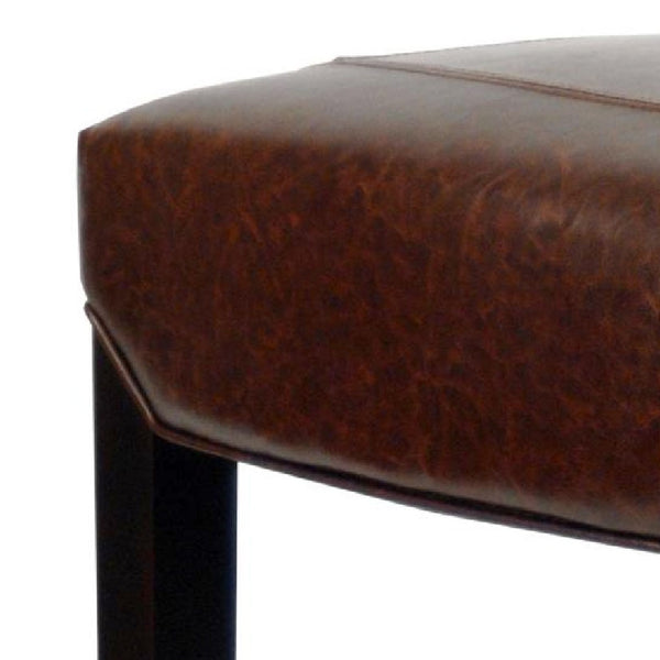 Safavieh Ken Bar Stool - Luxurious Brown Bicast Leather Upholstery, Sturdy Mahogany Frame, Timeless Elegance HUD8203A