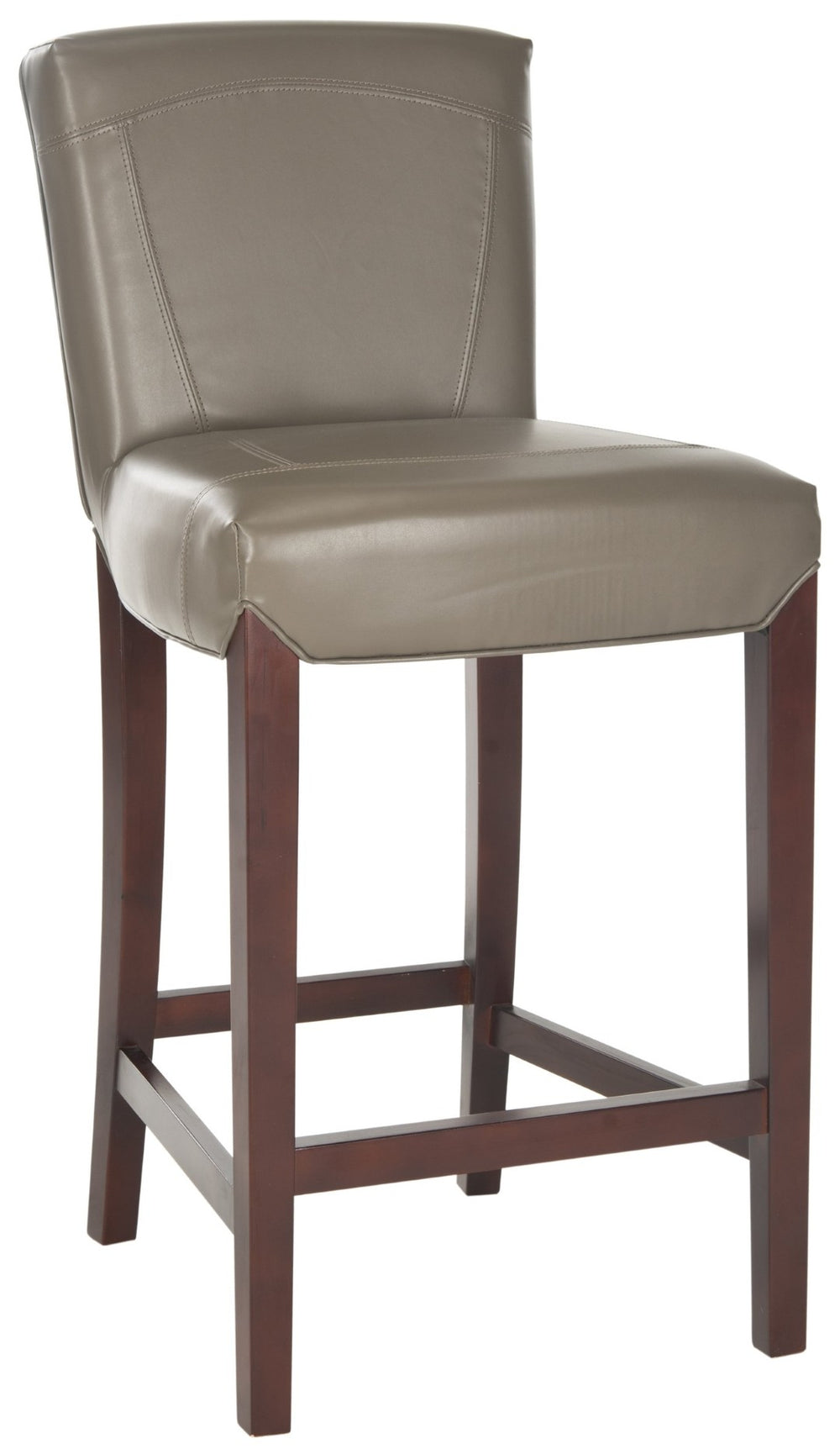 Safavieh Ken Bar Stool - Elegant Clay Bicast Leather With Cherry Mahogany Frame For Modern Kitchen & Bar Decor HUD8203B