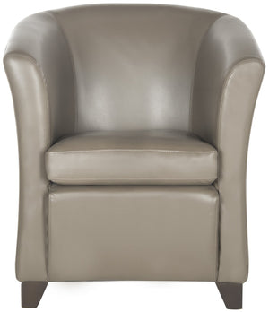 Safavieh Lorraine Tub Chair - Compact Clay-Toned Leather Accent With Cherry Mahogany Legs For Modern Spaces HUD8204C