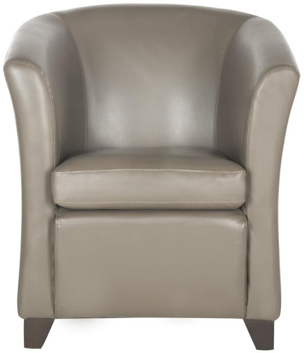 Safavieh Lorraine Tub Chair - Compact Clay-Toned Leather Accent With Cherry Mahogany Legs For Modern Spaces HUD8204C