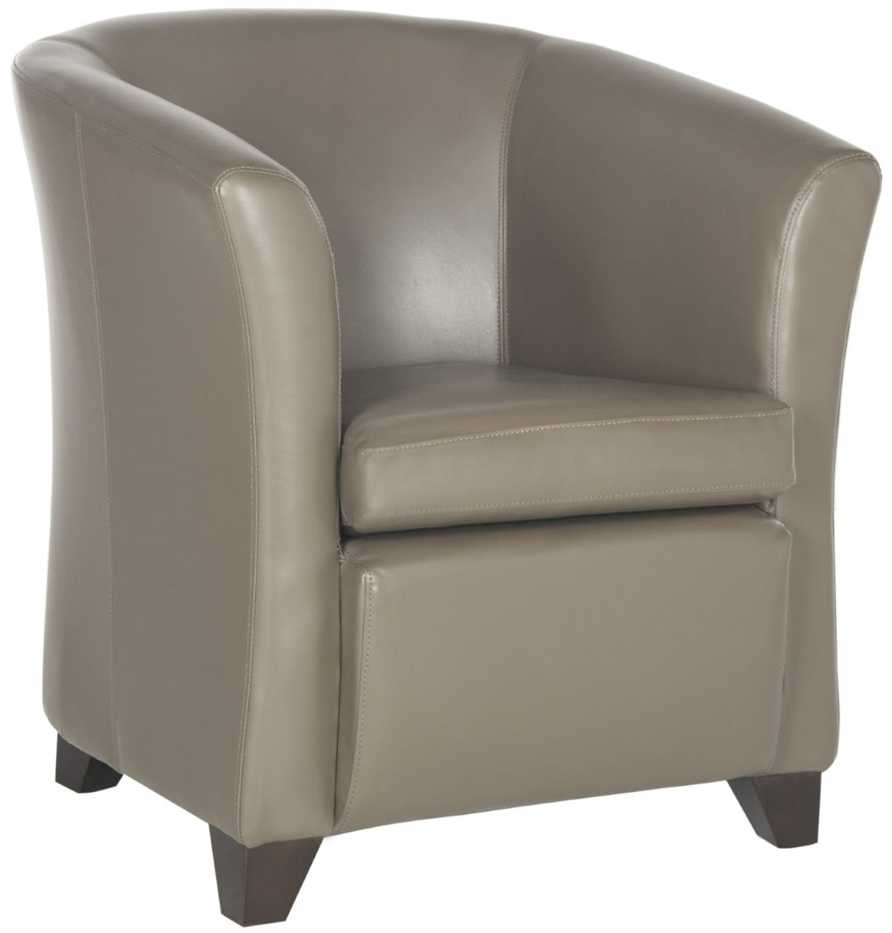 Safavieh Lorraine Tub Chair - Compact Clay-Toned Leather Accent With Cherry Mahogany Legs For Modern Spaces HUD8204C