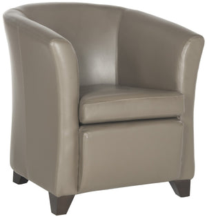 Safavieh Lorraine Tub Chair - Compact Clay-Toned Leather Accent With Cherry Mahogany Legs For Modern Spaces HUD8204C