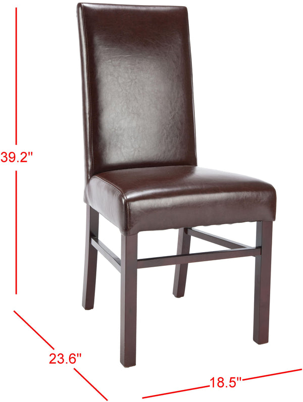 Safavieh Classic Side Chair - Timeless Elegance For Dining Spaces, Comfort With Durable Design And Style Brown Bicast Leather Hud8205a