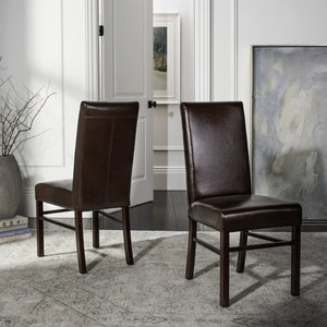 Safavieh Classic Side Chair - Timeless Elegance For Dining Spaces, Comfort With Durable Design And Style Brown Bicast Leather Hud8205a
