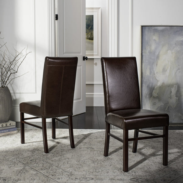 Safavieh Classic Side Chair - Timeless Elegance For Dining Spaces, Comfort With Durable Design And Style Brown Bicast Leather Hud8205a