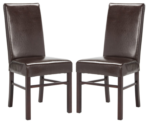 Safavieh Classic Side Chair - Timeless Elegance For Dining Spaces, Comfort With Durable Design And Style Brown Bicast Leather Hud8205a