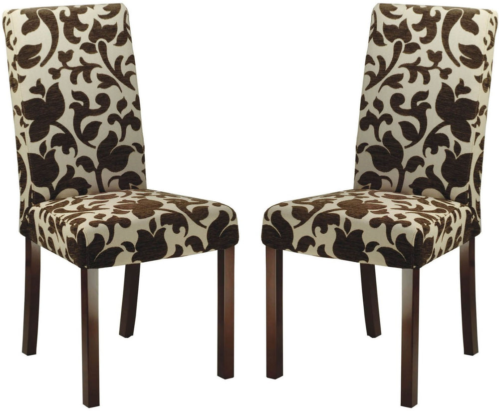 Safavieh Parsons Side Chair Set Of Two – Elegant Floral Upholstery With Solid Birchwood Frame For Dining Rooms HUD8207A