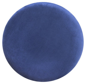 Safavieh Hogan Ottoman - Royal Blue Upholstered Round Ottoman With Nail Head Trim & Beechwood Legs For Style HUD8208F
