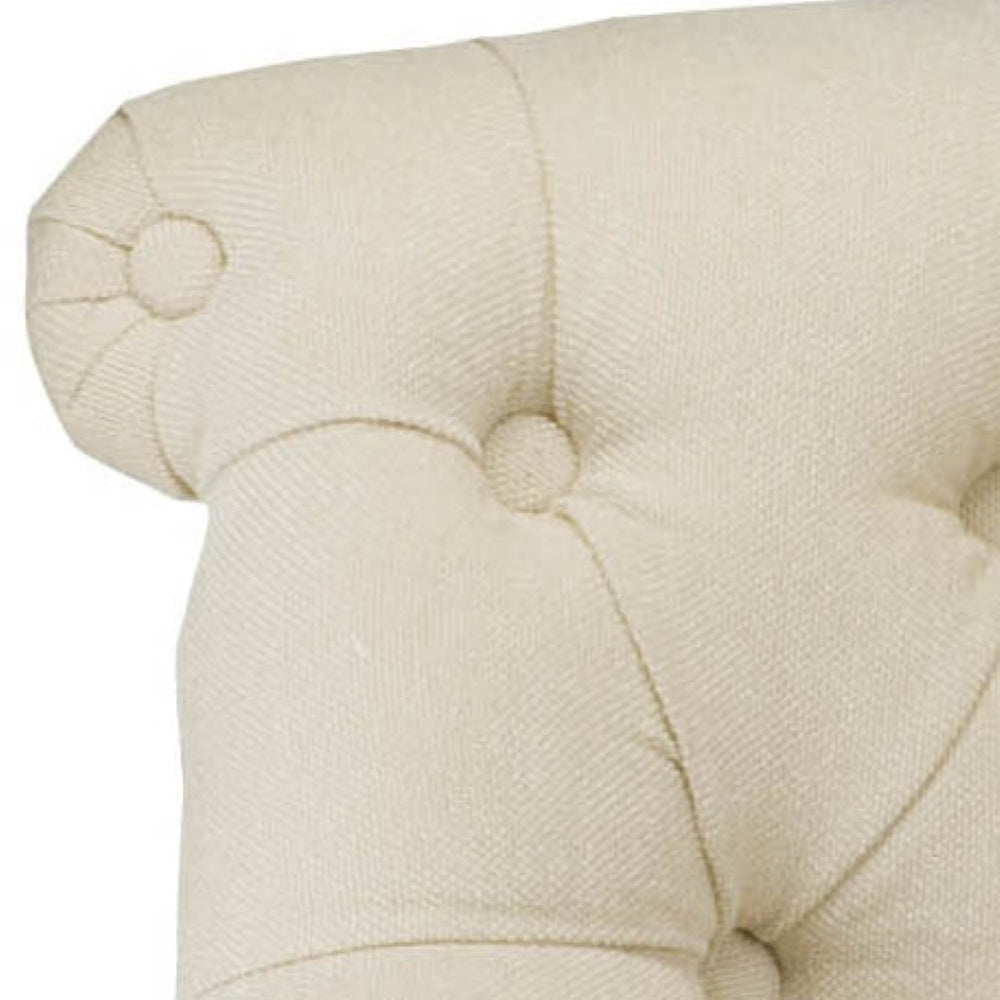 Safavieh Baby Tufted Chair - Elegant Victorian Accent For Small Spaces, Perfect For Living Rooms & Bedrooms Natural Cream HUD8209A