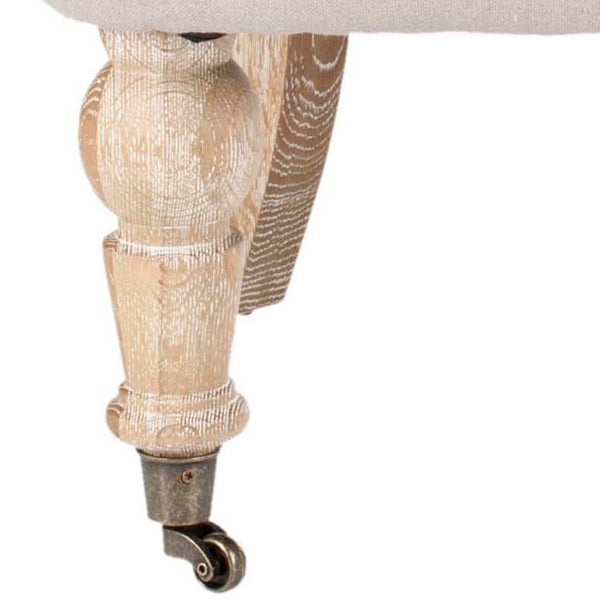 Safavieh Baby Tufted Chair - Elegant Victorian Accent For Small Spaces, Perfect For Living Rooms & Bedrooms Taupe/White Wash HUD8209B