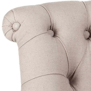 Safavieh Baby Tufted Chair - Elegant Victorian Accent For Small Spaces, Perfect For Living Rooms & Bedrooms Taupe/White Wash HUD8209B