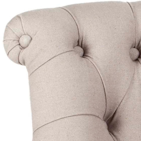 Safavieh Baby Tufted Chair - Elegant Victorian Accent For Small Spaces, Perfect For Living Rooms & Bedrooms Taupe/White Wash HUD8209B