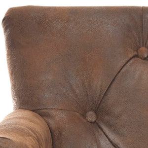 Safavieh Colin Tufted Club Chair - Timeless Accent Piece With Brass Nailhead Trim For Elegant Spaces Brown/ Cherry Mahogany HUD8212B