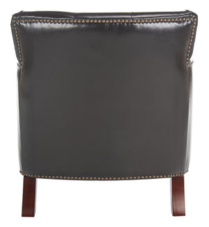 Safavieh Colin Tufted Club Chair - Timeless Accent Piece With Brass Nailhead Trim For Elegant Spaces Brown / Leather HUD8212C