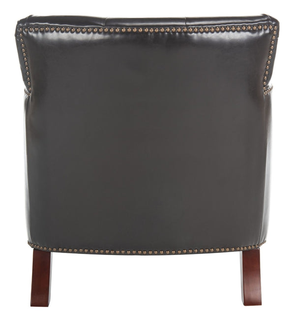 Safavieh Colin Tufted Club Chair - Timeless Accent Piece With Brass Nailhead Trim For Elegant Spaces Brown / Leather HUD8212C