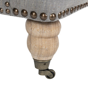 Safavieh Colin Tufted Club Chair - Timeless Accent Piece With Brass Nailhead Trim For Elegant Spaces Stone / Grey HUD8212E