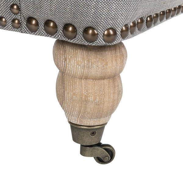Safavieh Colin Tufted Club Chair - Timeless Accent Piece With Brass Nailhead Trim For Elegant Spaces Stone / Grey HUD8212E