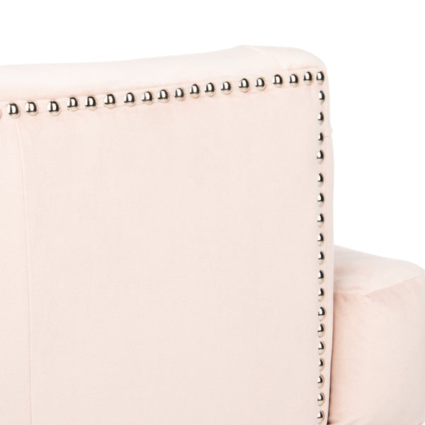 Safavieh Colin Tufted Club Chair - Timeless Accent Piece With Brass Nailhead Trim For Elegant Spaces Blush / White Washed HUD8212L