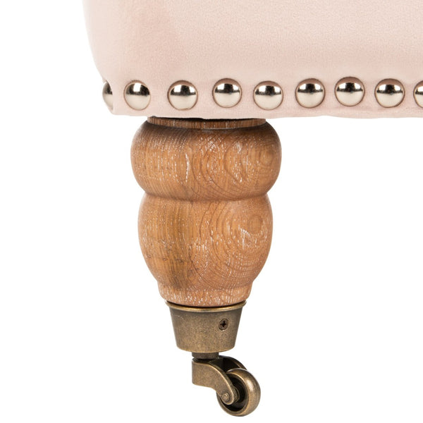 Safavieh Colin Tufted Club Chair - Timeless Accent Piece With Brass Nailhead Trim For Elegant Spaces Blush / White Washed HUD8212L