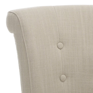 Safavieh Addo Bar Stool - Classic Tufted Design In True Taupe Fabric, Solid Birch Frame, Perfect For Home Bars HUD8218A