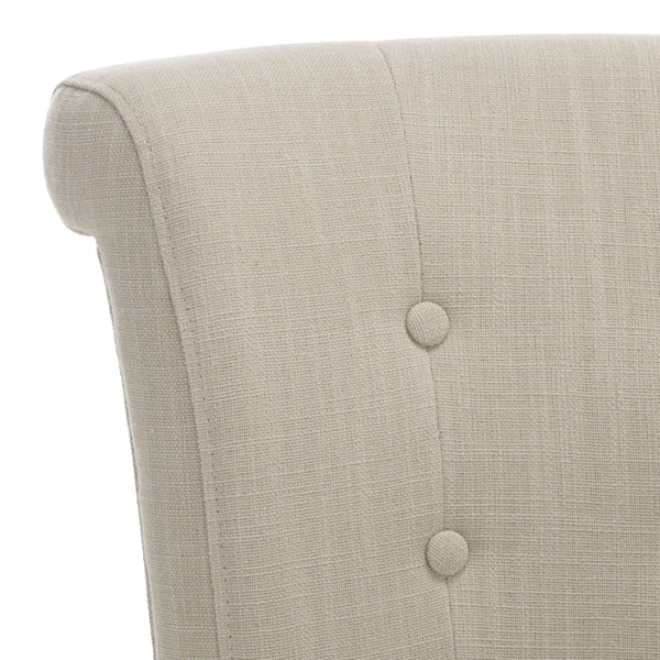 Safavieh Addo Bar Stool - Classic Tufted Design In True Taupe Fabric, Solid Birch Frame, Perfect For Home Bars HUD8218A