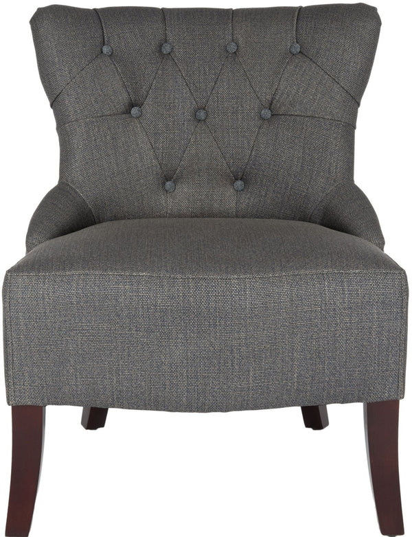 Safavieh Zachary Chair - Elegant Upholstered Accent With Graphite Linen & Birch Wood Legs For Timeless Style HUD8219A